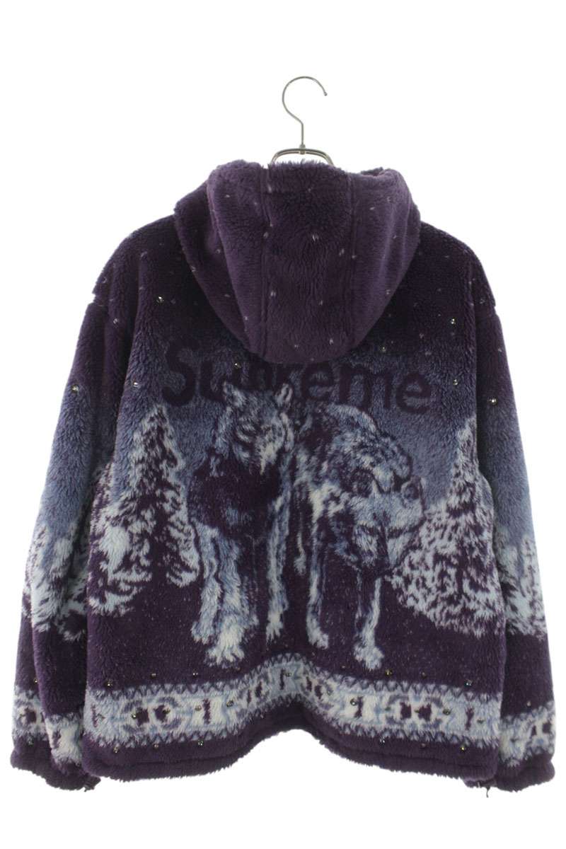 SUPREME 25AW Reversible Hooded Fleece Jacket Purple Size M
