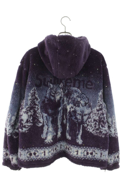 SUPREME 25AW Reversible Hooded Fleece Jacket Purple Size M