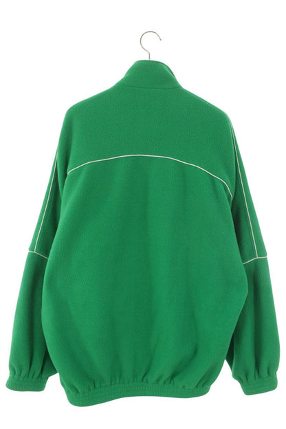 BALENCIAGA Logo Embroidered Fleece Blouson Green Size S