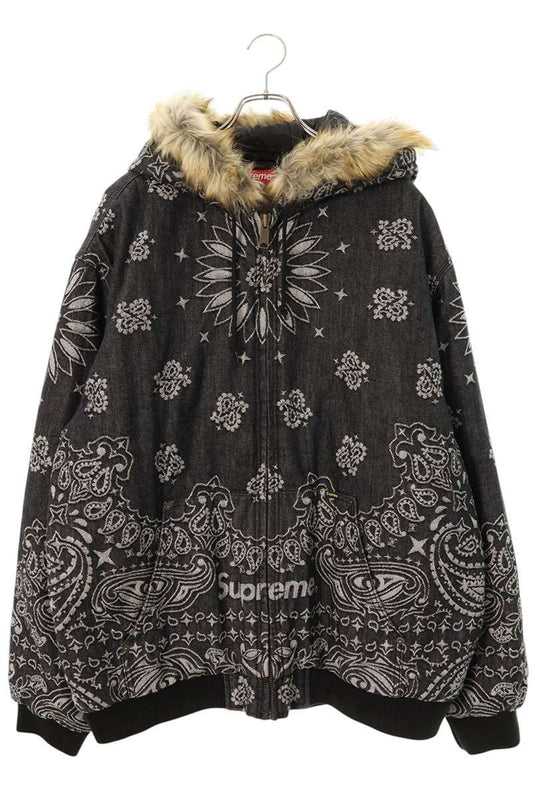 SUPREME Bandana Jacquard Denim Hooded Work Jkt Size XXL