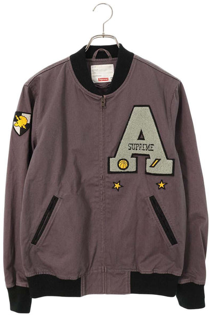 SUPREME 13SS Cadet Cotton Varsity Jacket Gray Size M