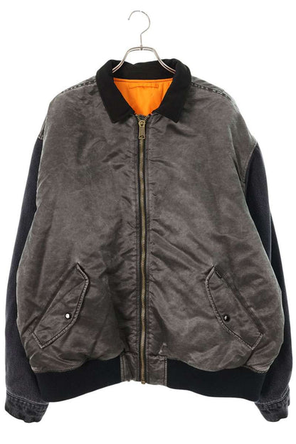 SUPREME 23SS Nylon Denim Sleeve Bomber Jacket Black Size XXL