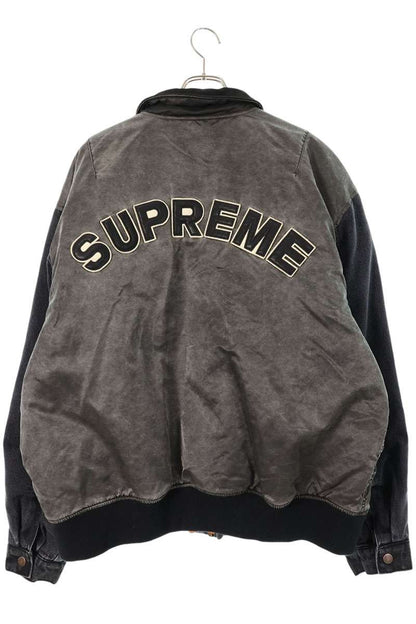 SUPREME 23SS Nylon Denim Sleeve Bomber Jacket Black Size XXL