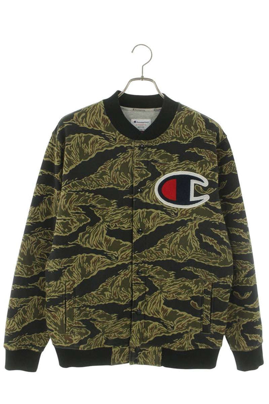 SUPREME x Champion 15AW Snap Front Tiger Camo Sweat Size M