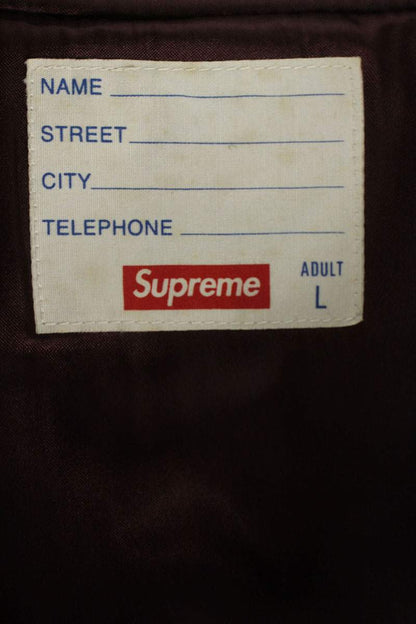 SUPREME 15AW Wool Leather Varsity Jacket Red Size L