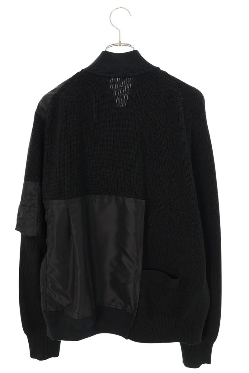 Sacai 26SS Knit Panel Nylon Twill Blouson Black Size 2