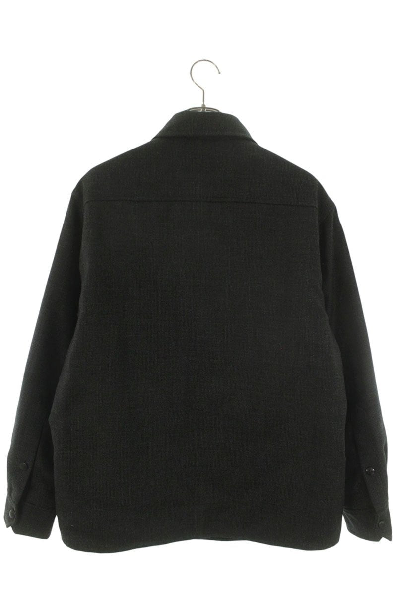 VALENTINO Metallic V Detail Wool Blouson Gray Size S
