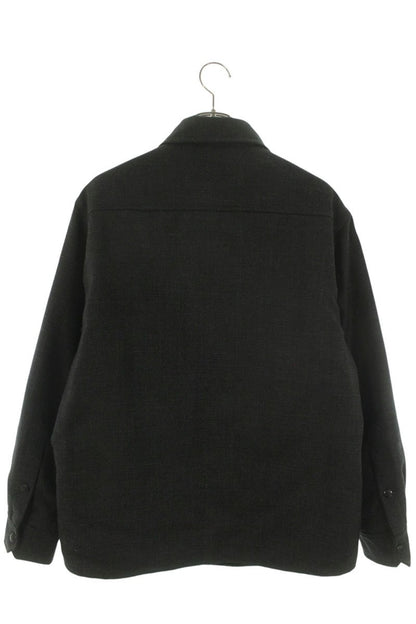 VALENTINO Metallic V Detail Wool Blouson Gray Size S