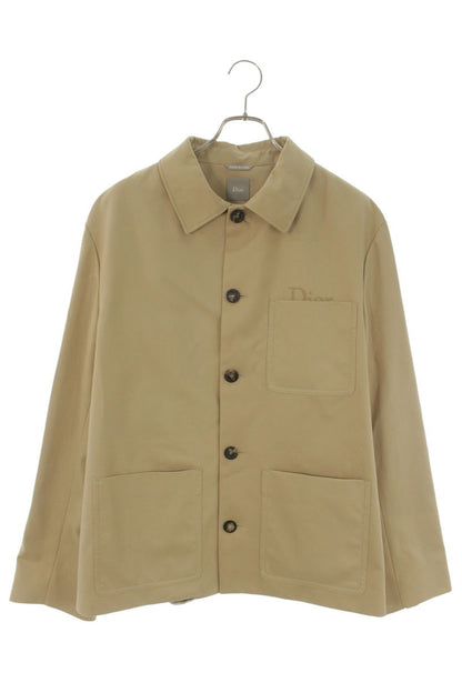 DIOR 26SS Beige Logo Embroidered Workwear Jacket Size L