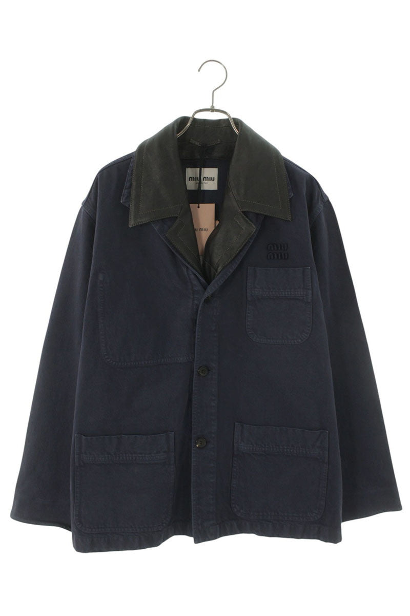 miumiu 26SS Single-Breasted Leather Lapel Jacket Size S