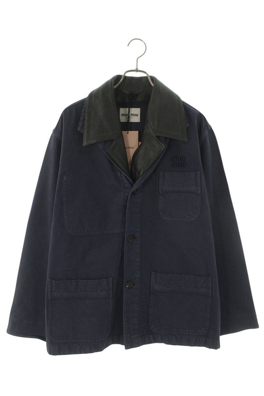 miumiu 26SS Single-Breasted Leather Lapel Jacket Size S