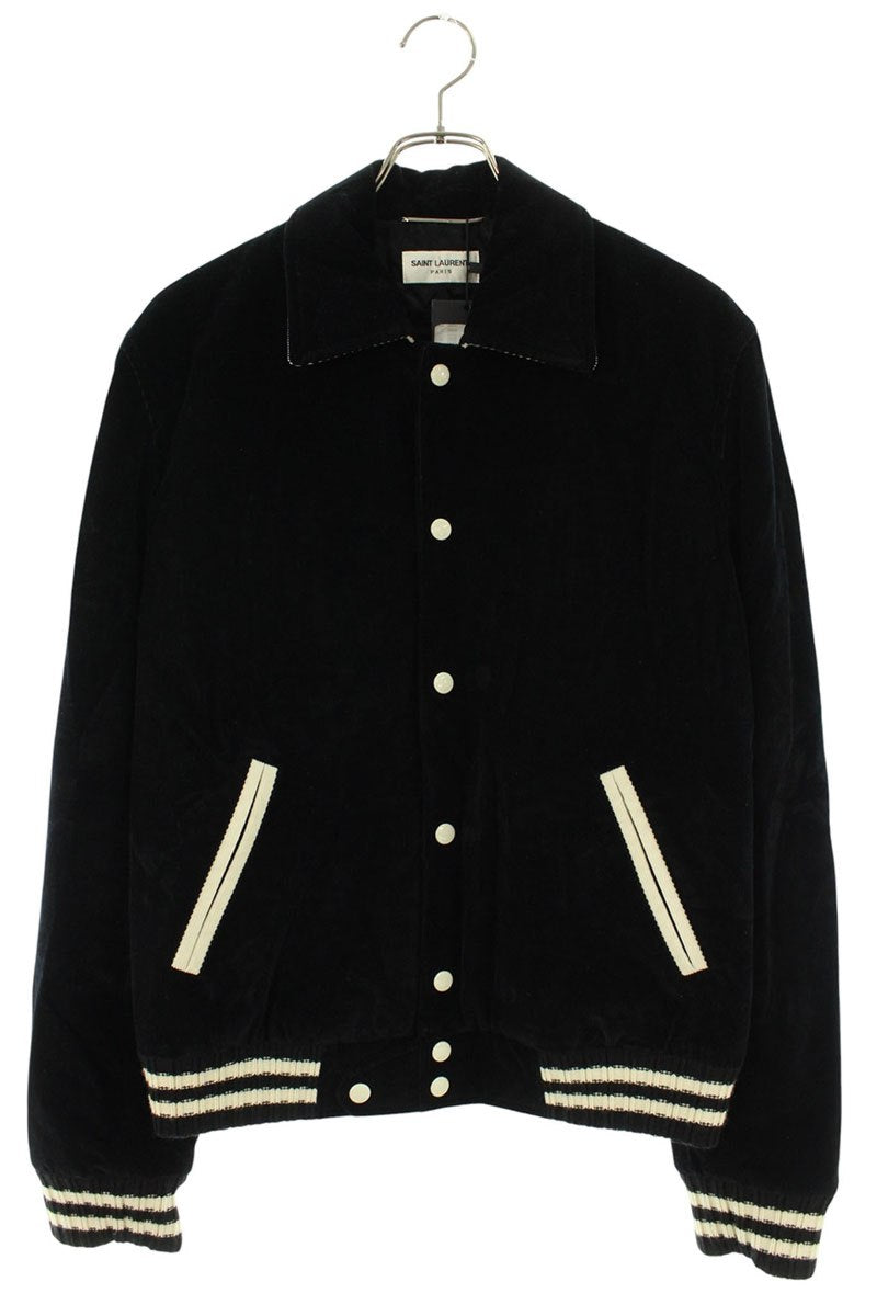 SAINT LAURENT PARIS Corduroy Teddy Blouson Black Size 50