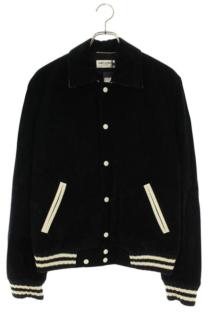 SAINT LAURENT PARIS Corduroy Teddy Blouson Black Size 50