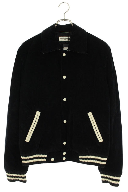 SAINT LAURENT PARIS Corduroy Teddy Blouson Black Size 50