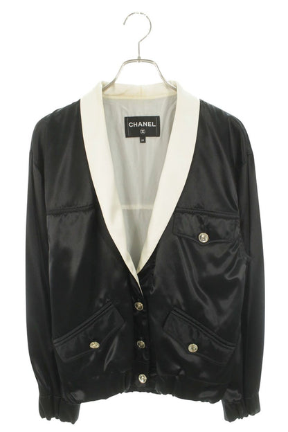 CHANEL No. 5 Button Silk Jacket Blouson Multi Size 38