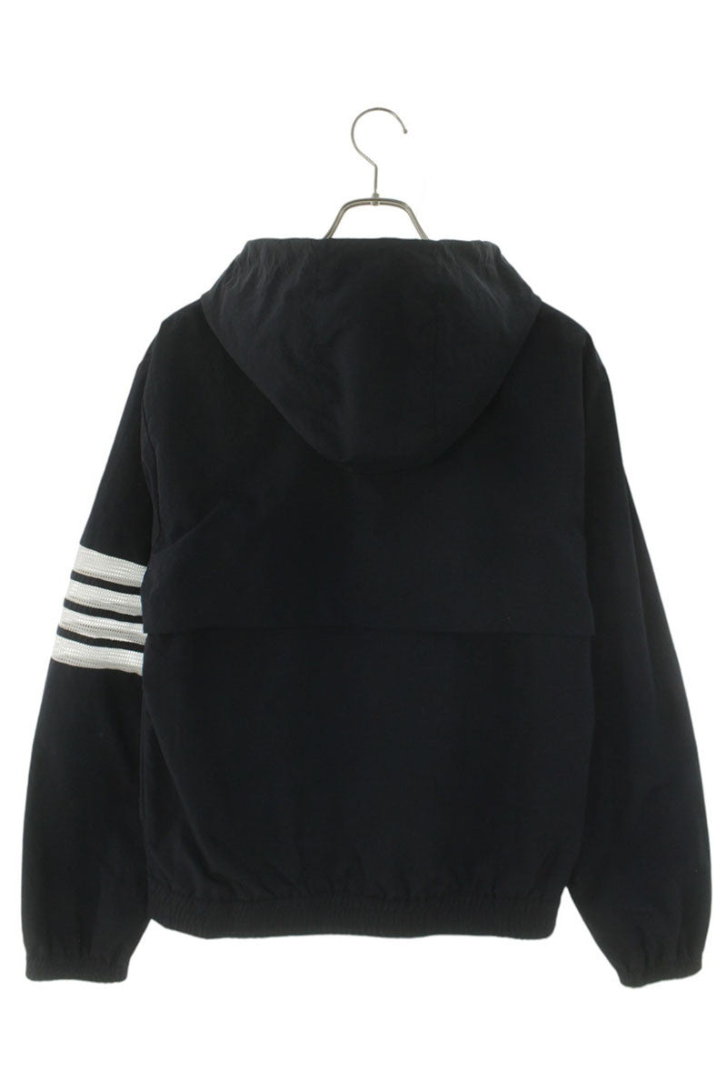 THOM BROWNE Hooded 4-Bar Cotton Blouson Navy/White Size 1