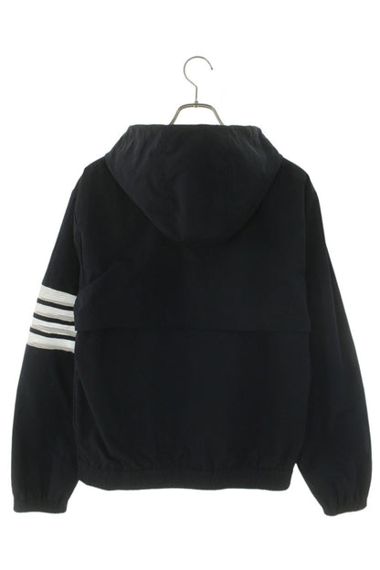 THOM BROWNE Hooded 4-Bar Cotton Blouson Navy/White Size 1