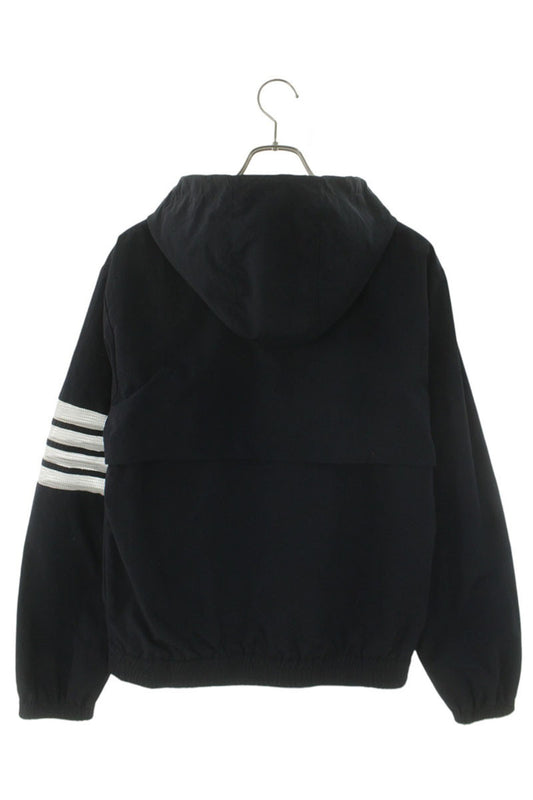 THOM BROWNE Hooded 4-Bar Cotton Blouson Navy/White Size 1