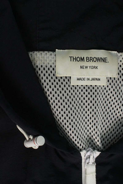 THOM BROWNE Hooded 4-Bar Cotton Blouson Navy/White Size 1