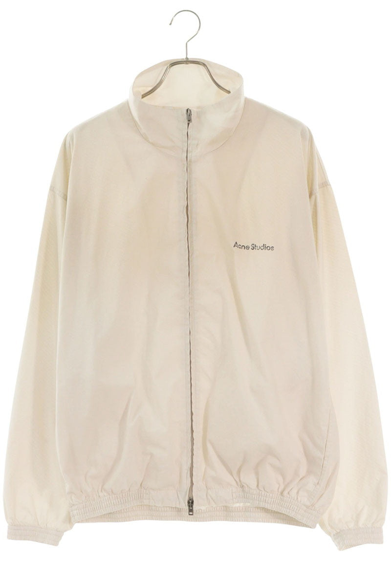 ACNE STUDIOS Zip-Up Logo Cotton Jacket White Size 44