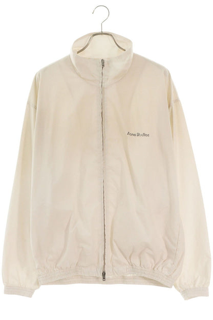 ACNE STUDIOS Zip-Up Logo Cotton Jacket White Size 44