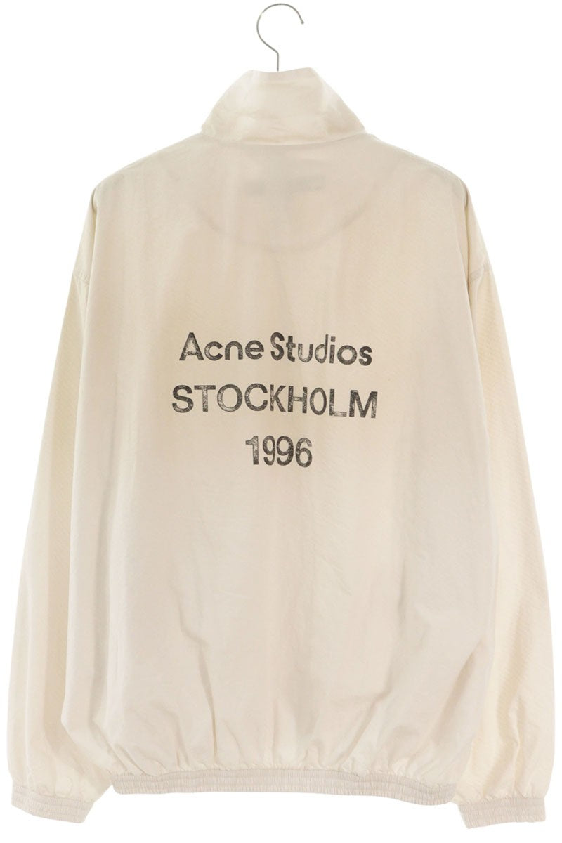 ACNE STUDIOS Zip-Up Logo Cotton Jacket White Size 44