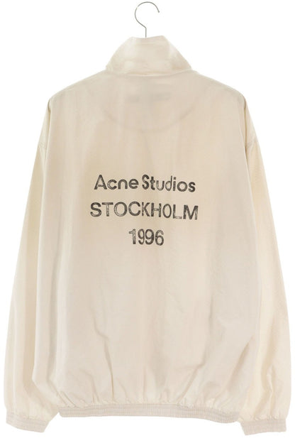 ACNE STUDIOS Zip-Up Logo Cotton Jacket White Size 44