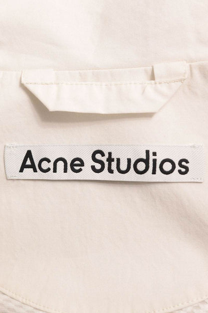 ACNE STUDIOS Zip-Up Logo Cotton Jacket White Size 44