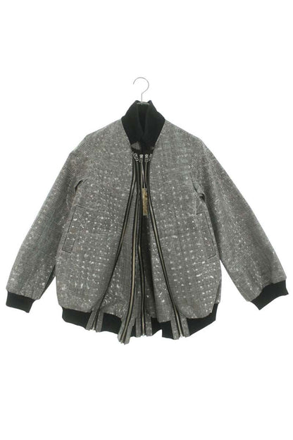 ANREALAGE Glen Check Zip Design Bomber Blouson Gray Size 38