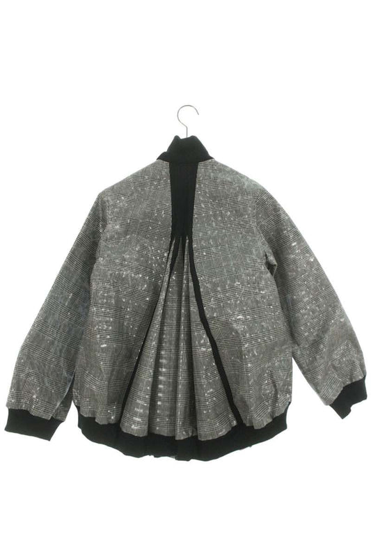 ANREALAGE Glen Check Zip Design Bomber Blouson Gray Size 38
