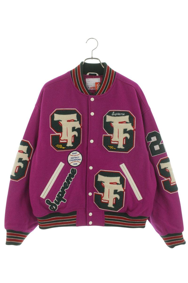 SUPREME 25AW Drill Team Varsity Jacket Purple Size L