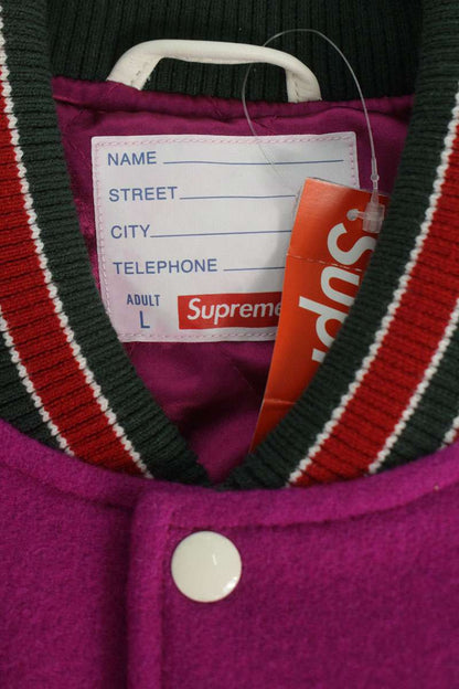 SUPREME 25AW Drill Team Varsity Jacket Purple Size L