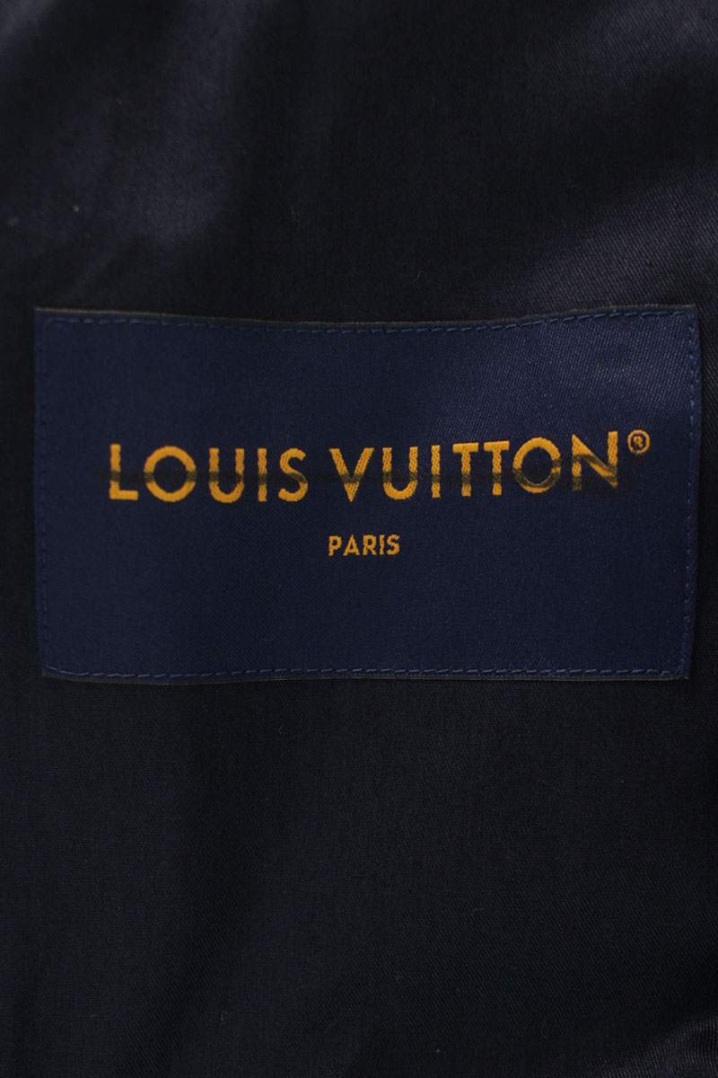 LOUISVUITTON Embroidered Logo Denim Jacket Indigo Size 46