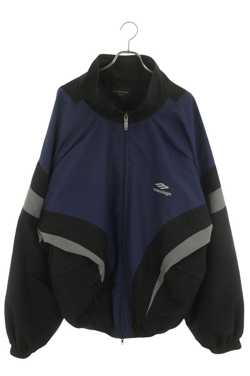 BALENCIAGA 24SS Off-Shoulder Poly Track Jacket Size XL