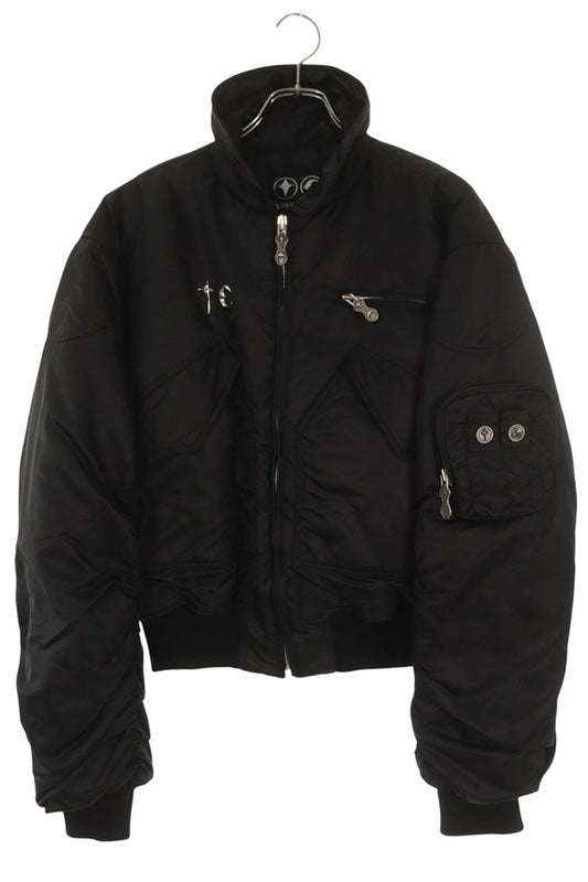 THUG CLUB Nylon Bomber Jacket Black Size M