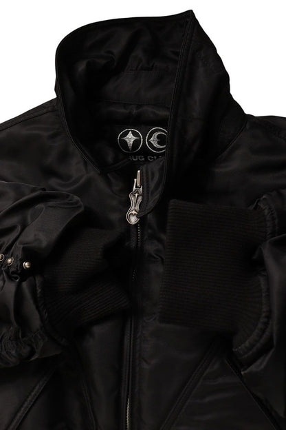 THUG CLUB Nylon Bomber Jacket Black Size M