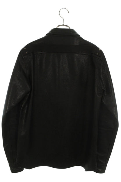 Rick Owens -LCWEW3 Black Calfskin Leather Overshirt Size 48