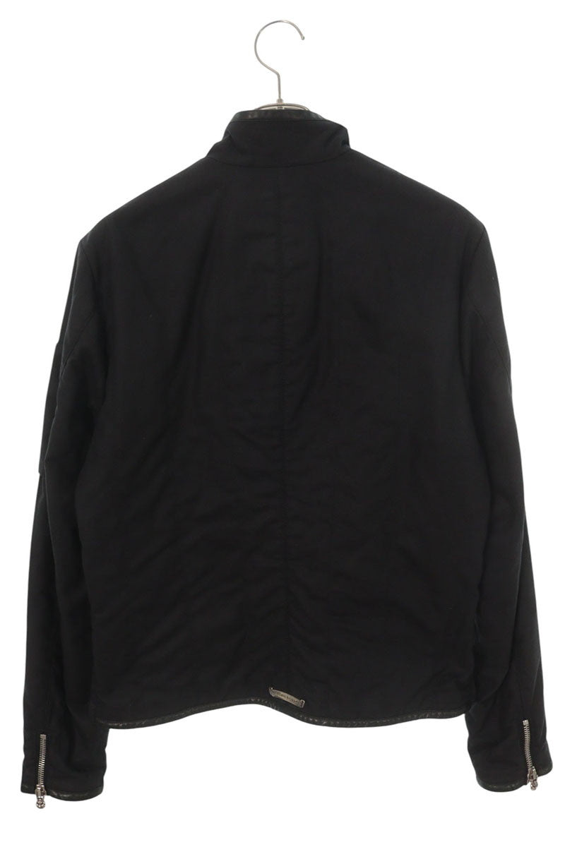 Chrome Hearts Dagger Zip Leather Cotton Jacket Black Size L