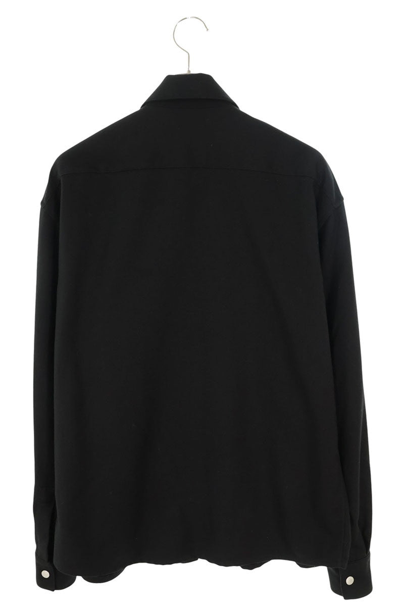 HERMES Flap Pocket Double Zip Wool Blouson Black Size XXL