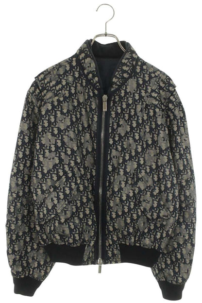 DIOR Oblique Zip Bomber Blouson Packable Hood Navy Size S
