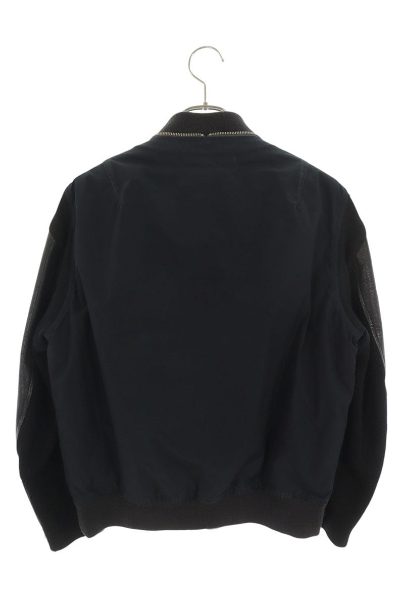 UNDERCOVER Leather Sleeve Bomber Jacket Black Size 2