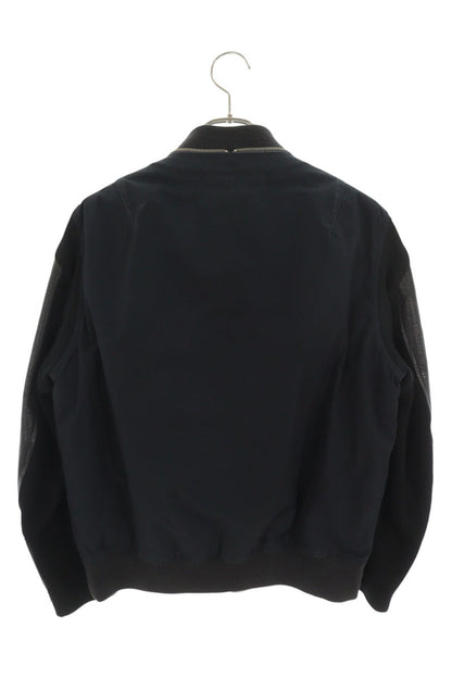 UNDERCOVER Leather Sleeve Bomber Jacket Black Size 2