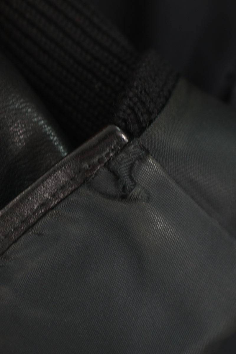 UNDERCOVER Leather Sleeve Bomber Jacket Black Size 2