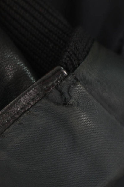 UNDERCOVER Leather Sleeve Bomber Jacket Black Size 2