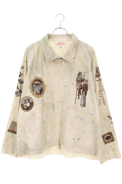 Samuel zelig WESTERN ZIP JACKET Embroidered White Size XXL
