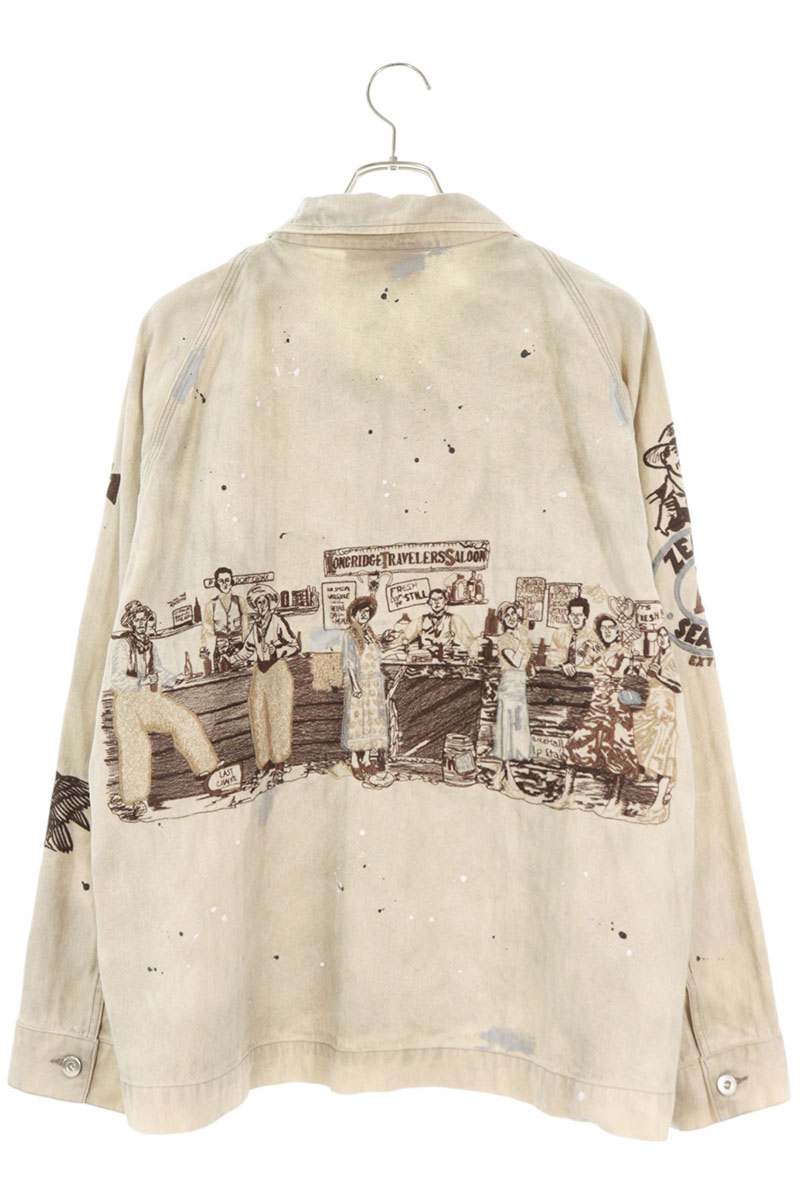 Samuel zelig WESTERN ZIP JACKET Embroidered White Size XXL