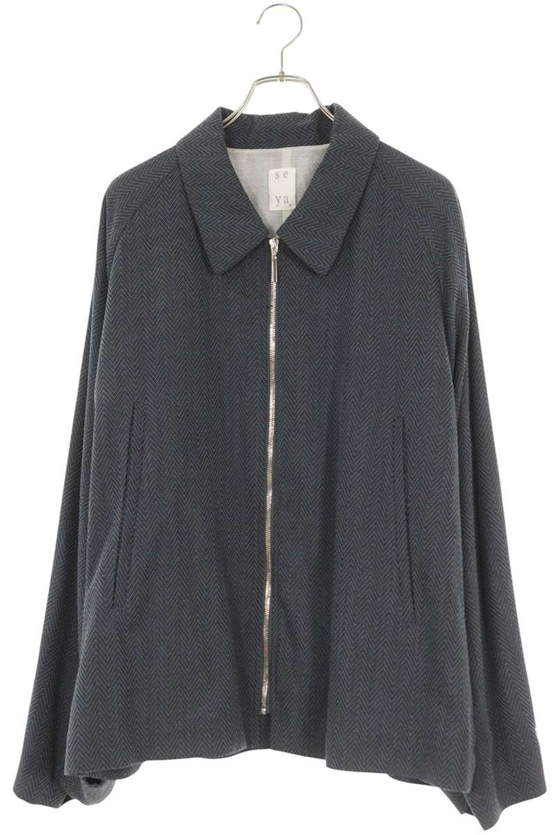 seya Wool Zip-Up Blouson Gray Size XL