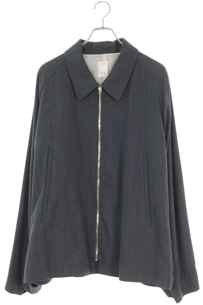 seya Wool Zip-Up Blouson Gray Size XL