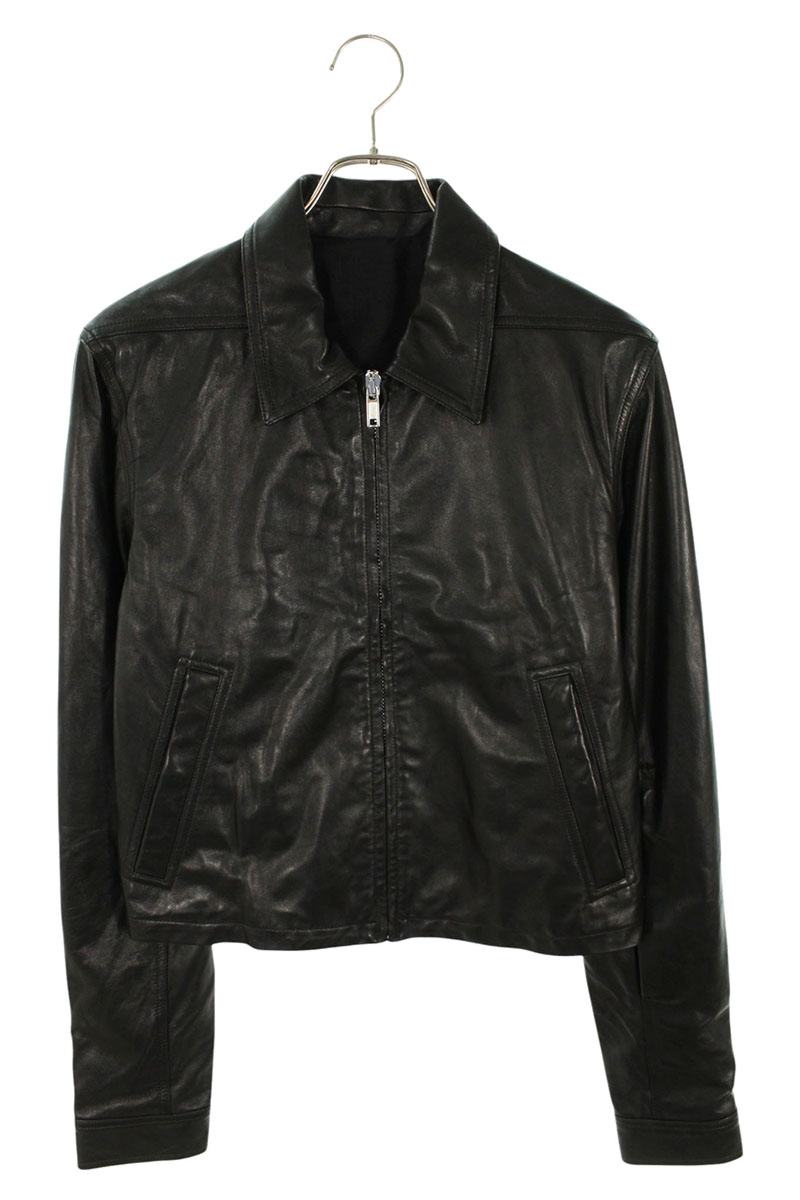 Rick Owens Alice Bullet Lambskin Jacket Black Size 46