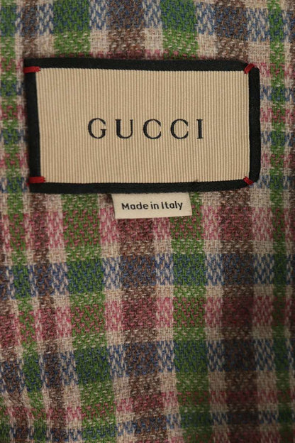 GUCCI Removable Hood Flannel Check Jacket Multi Size S